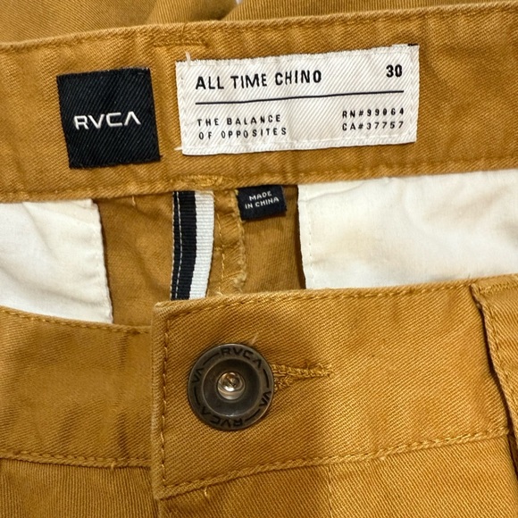 RVCA ALL Time Chino cutoff Shorts Mens Size 30 Outdoor Skateboard NWOT - Picture 3 of 5